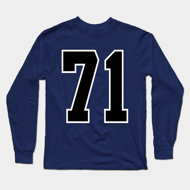Number 71 Long Sleeve T-Shirt by colorsplash